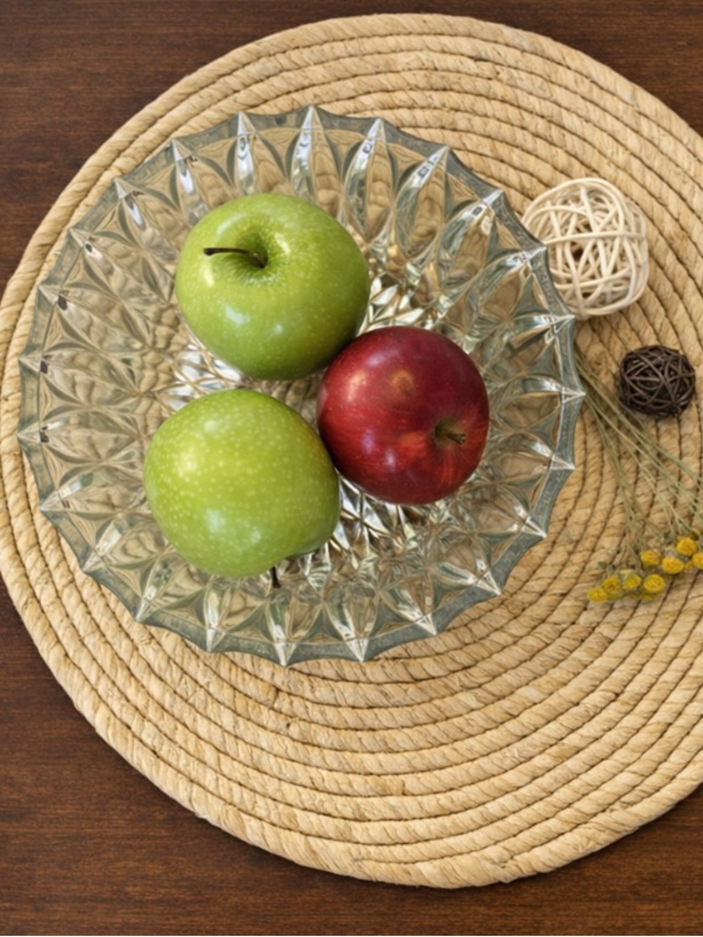 Vintage Pressed Glass Bowl | Diamond Cut | Mid Century Serving Dish